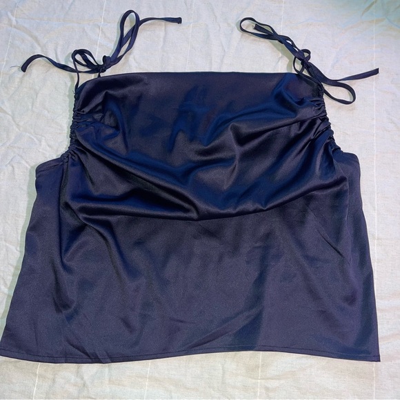 Drape Neck Silky Top - Picture 2 of 6